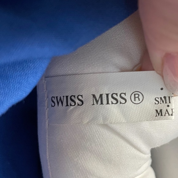 Swiss Miss Cloth Doll Blue Sleepy Eyes Blond Yarn Hair Braids Vinyl Face Cocoa - Picture 6 of 9